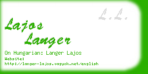 lajos langer business card